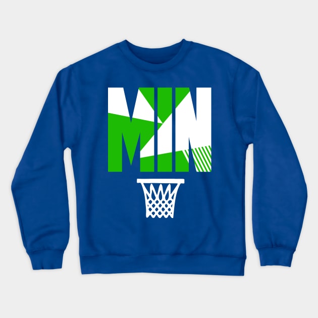 Minnesota Throwback Basketball MIN Crewneck Sweatshirt by funandgames